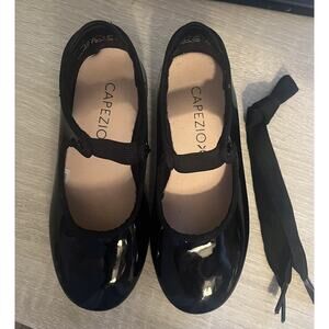 Tap Shoes Patent Leather Size 10M Kids with Elastic Strap Closure and Ribbon Tie